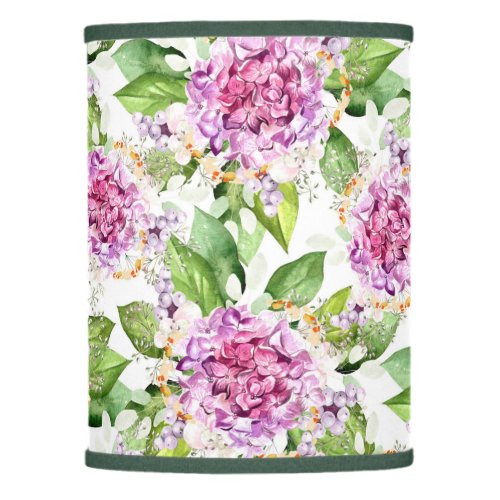 Pretty Purple Green Watercolor Modern Floral Lamp Shade