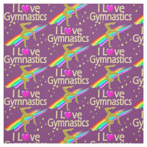 PRETTY PURPLE GYMNASTICS LOVE FABRIC