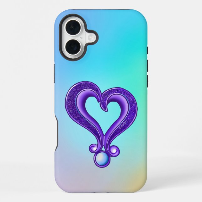 Pretty Purple Heart Iphone Case (Back)