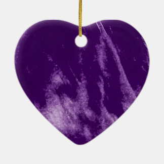 PRETTY PURPLE HEART ORN CERAMIC ORNAMENT