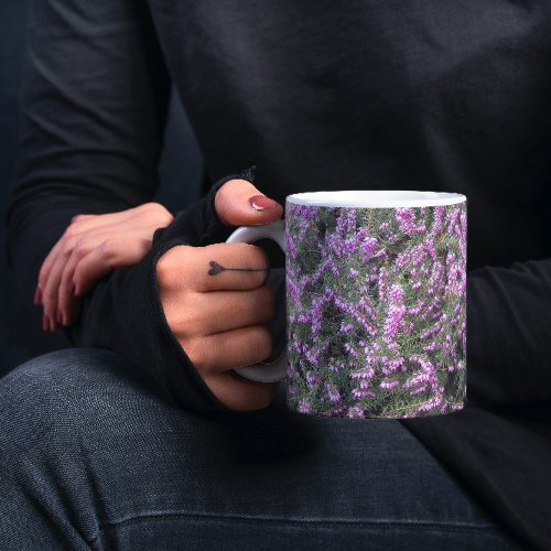 Pretty Purple Heather Floral Coffee Mug