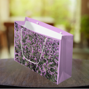 Pretty Purple Heather Floral Large Gift Bag