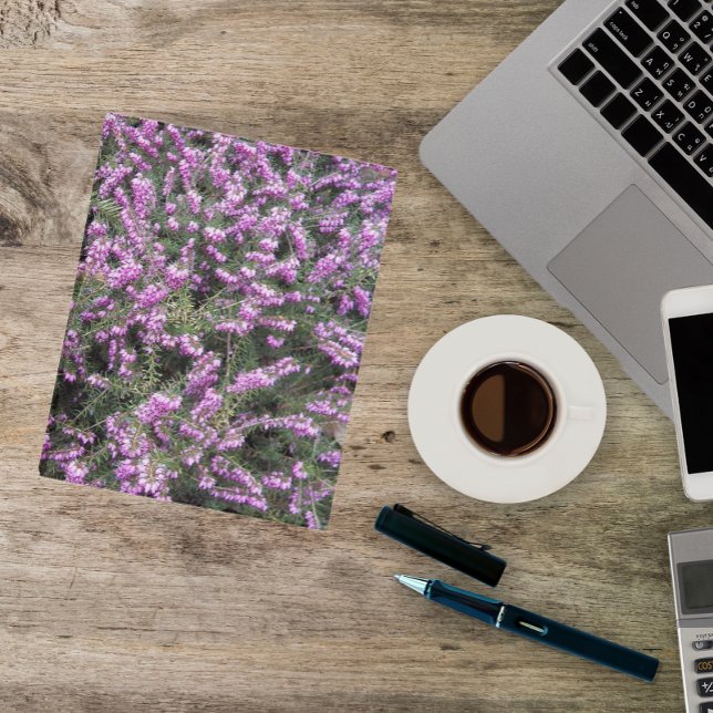 Pretty Purple Heather Floral Mini Binder (In Situ)