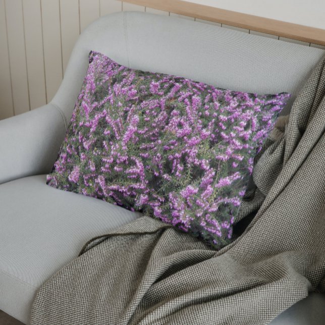 Pretty Purple Heather Floral Pillow Case (In Situ)