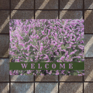 Pretty Purple Heather Floral Welcome Doormat