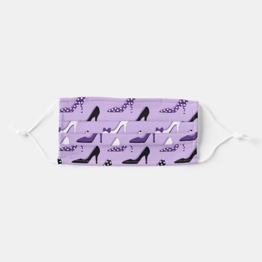 Pretty Purple Heels Adult Cloth Face Mask (Front, Folded)