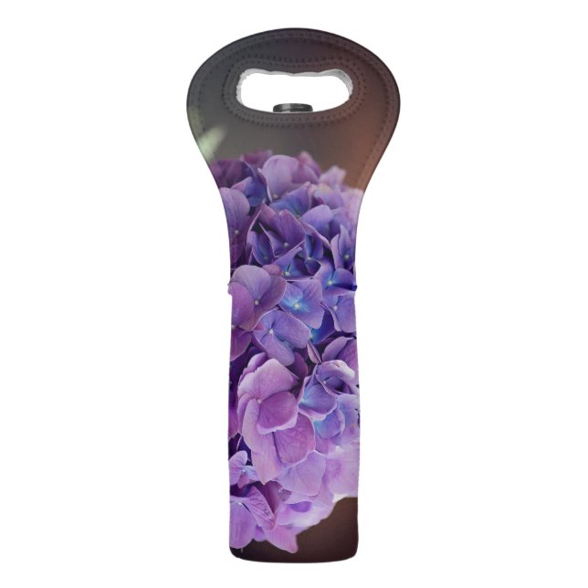 Pretty Purple Hydrangea Macro Photography Wine Bag (Front)