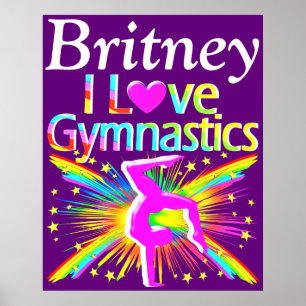 PRETTY PURPLE I LOVE GYMNASTICS POSTER