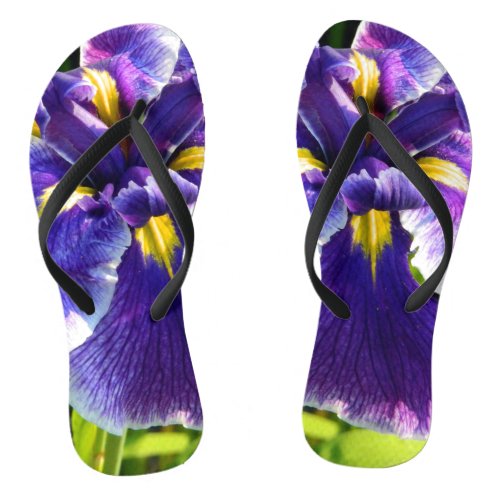 Pretty Purple Iris Flip Flops