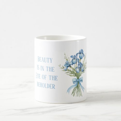 Pretty Purple Iris Flowers Bow Coffee Mug
