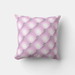 Pretty Purple Jeweled  Satin Look Throw Pillow