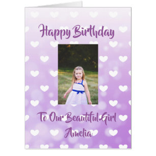 Pretty Purple Jumbo Happy Birthday Personalized Card
