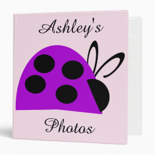 Pretty Purple Ladybug Photo Album 3 Ring Binder
