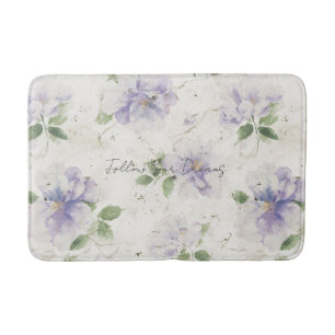 Pretty Purple Lavender Flowers Bath Mat