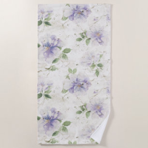 Pretty Purple Lavender Flowers Beach Towel