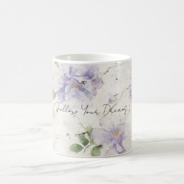Pretty Purple Lavender Flowers Coffee Mug (Center)