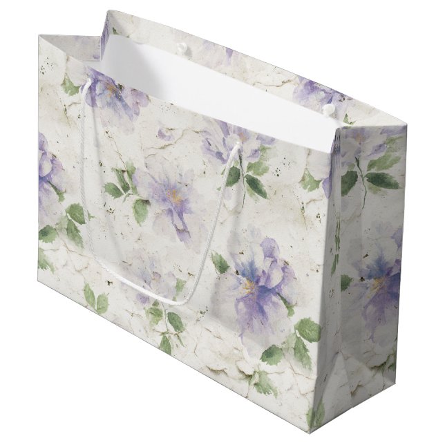 Pretty Purple Lavender Flowers Large Gift Bag (Front Angled)