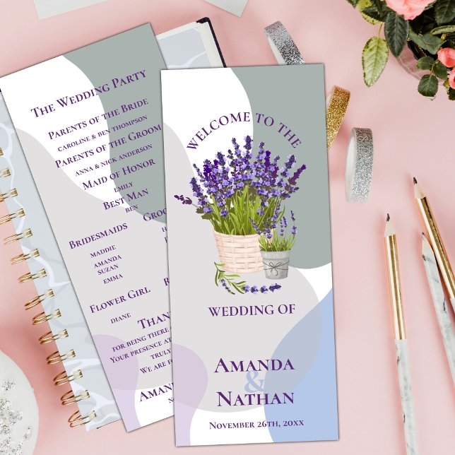 Pretty Purple Lavender Flowers wedding Program (Pretty Purple Lavender Flowers wedding Program)
