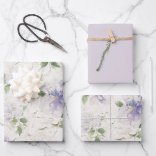 Pretty Purple Lavender Flowers Wrapping Paper Sheets