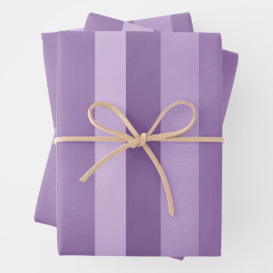 Pretty Purple Lavender Textured Stripes Pattern Wrapping Paper Sheets