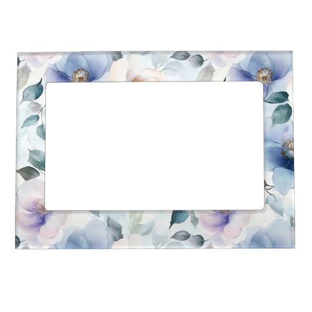 Pretty Purple Lavender White Flowers   Magnetic Frame (Front)