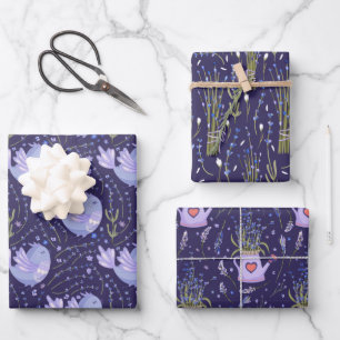 Pretty Purple Lavender Wrapping Paper Sheets