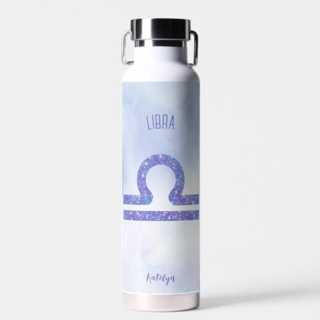 Pretty Purple Libra Astrology Sign Personalized Water Bottle Zazzle