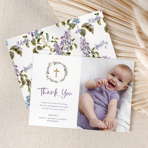 Pretty Purple Lilac Wreath and Photo | Baptism