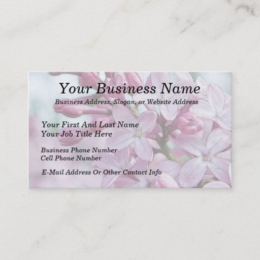 Customizable Pretty Purple Lilacs Business Card