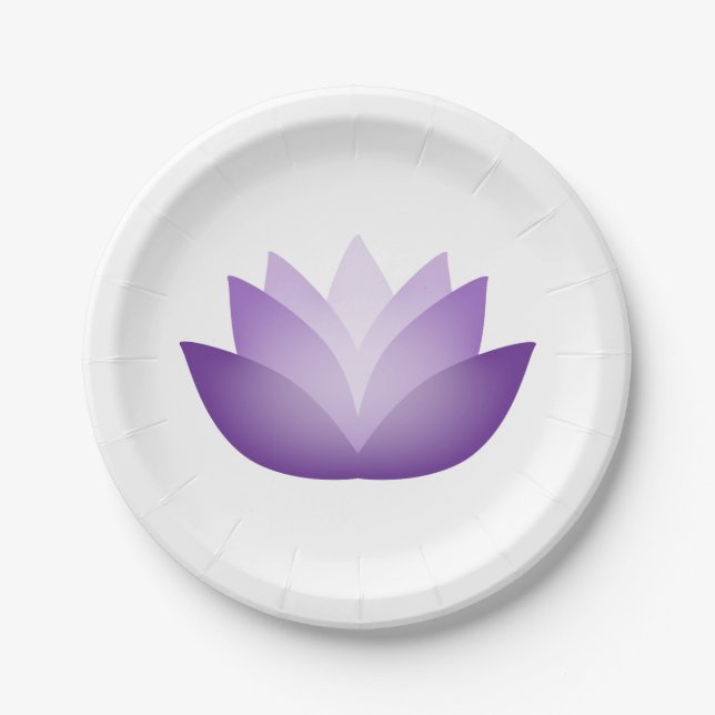 Pretty Purple Lotus Paper Plates (Front)