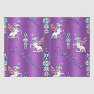 Pretty Purple Magical Christmas Unicorn Tissue Paper