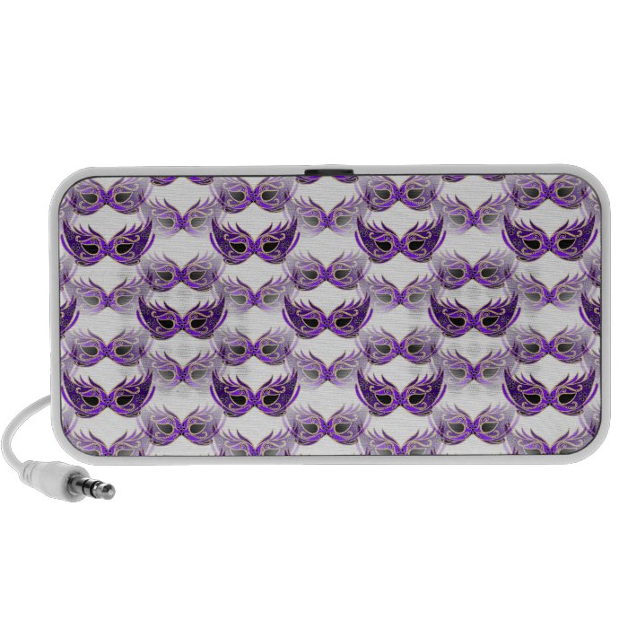 Pretty Purple Masquerade Ball Masks Mardi Gras Portable Speaker