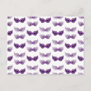 Pretty Purple Masquerade Masks Mardi Gras Postcard