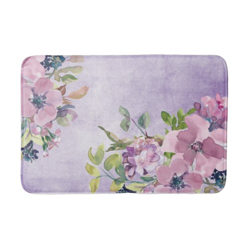 Pretty Purple Melody Floral Bath Mat