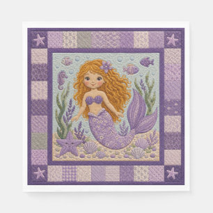 Pretty Purple Mermaid Quilt Napkins