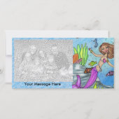 Pretty Purple Mermaid Swimming Fish Seaweed Rocks (Front)