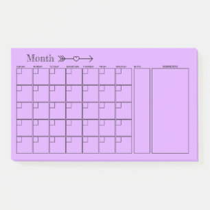 Pretty Purple Monthly Planner Post-it Notes