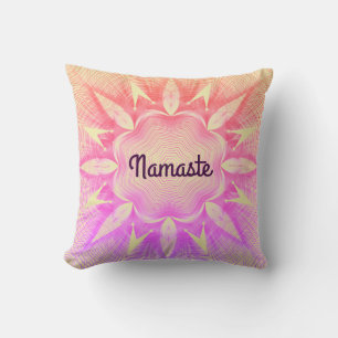 Pretty purple Namaste Throw Pillow