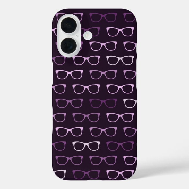Pretty Purple Nerdy Hipster Eyeglasses Pattern Case-Mate iPhone Case (Back)