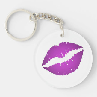 Pretty Purple Ombre Lipstick Pout Kiss Keychain