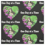 PRETTY PURPLE ONE DAY AT A TIME BUTTERFLY FABRIC