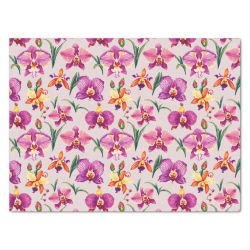 Pretty Purple Orchid Pattern Tissue Paper