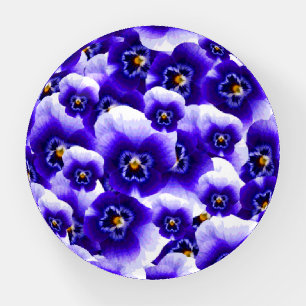 Pretty Purple Pansies Floral Garden Pattern Paperweight