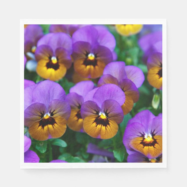 Pretty Purple Pansies Napkins (Front)