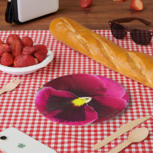 Pretty Purple Pansy Floral Paper Plates