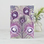 Pretty Purple Peacock Feathers Elegant Design (Standing Front)