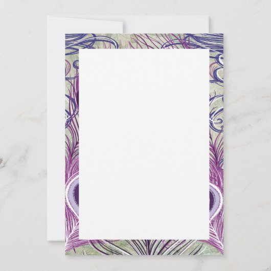 Pretty Purple Peacock Feathers Elegant Design (Back)