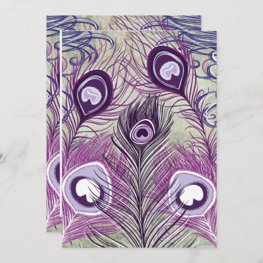 Pretty Purple Peacock Feathers Elegant Design (Front/Back)