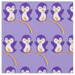 Pretty Purple Penguin in Rainbow Fabric