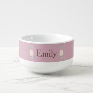 Pretty Purple Personalize Pink Mason Jars Soup Mug